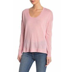 NWT Madewell Sweater S Merino Wool Blend Pullover Hi low‎ Long Sleeve Scoop Pink